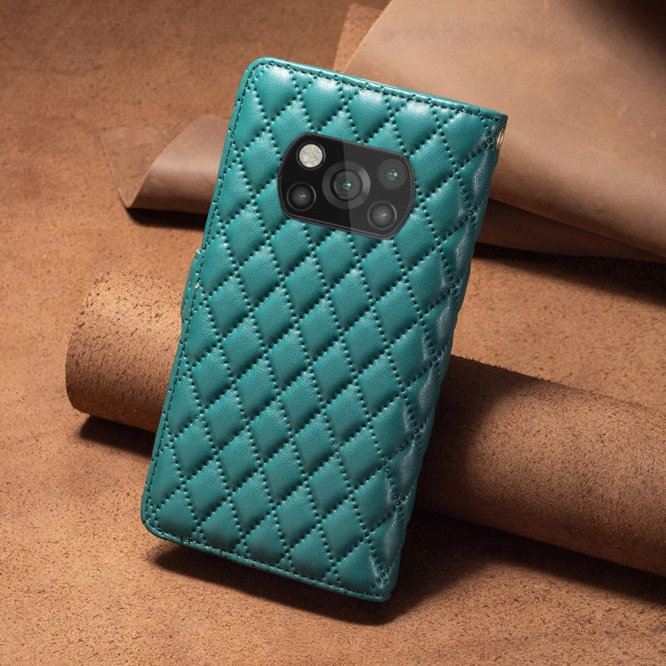 For Xiaomi Poco X3 / X3 NFC Diamond Lattice Zipper Wallet Leather Flip Phone Case