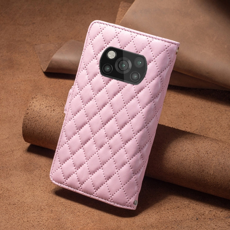 For Xiaomi Poco X3 / X3 NFC Diamond Lattice Zipper Wallet Leather Flip Phone Case