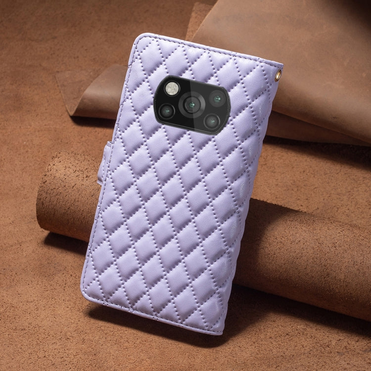 For Xiaomi Poco X3 / X3 NFC Diamond Lattice Zipper Wallet Leather Flip Phone Case