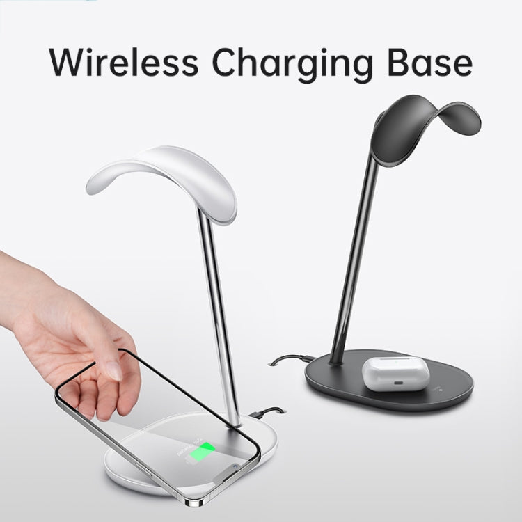 Benks L40 Pro 15W Wireless Charging Desktop Headset Holder(Silver White)