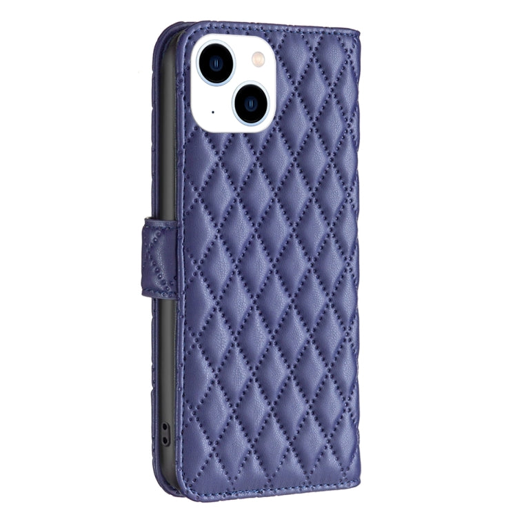 For iPhone 14 Diamond Lattice Wallet Leather Flip Phone Case