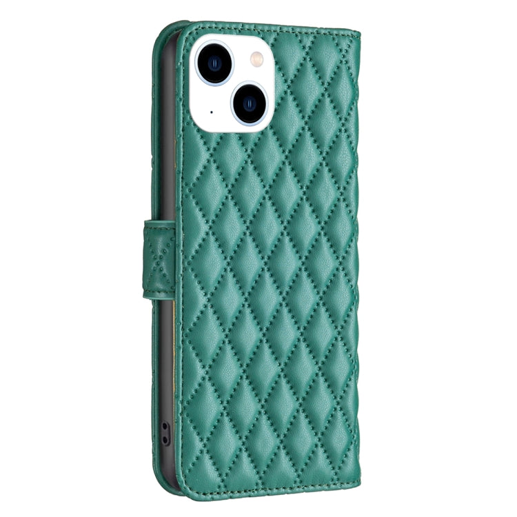 For iPhone 14 Diamond Lattice Wallet Leather Flip Phone Case