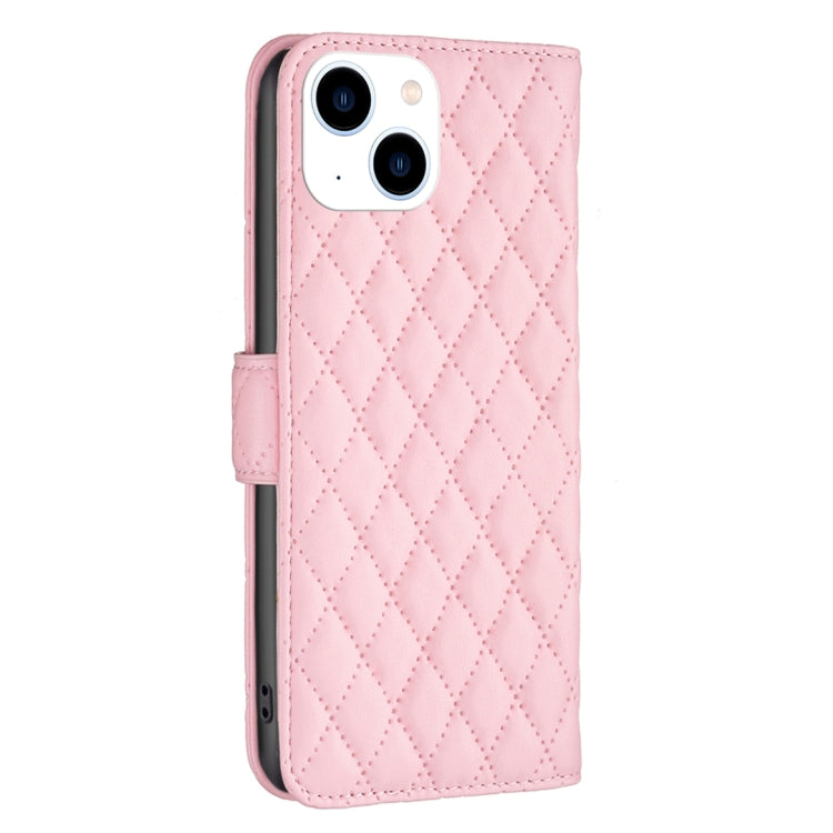 For iPhone 14 Diamond Lattice Wallet Leather Flip Phone Case