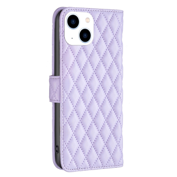 For iPhone 14 Diamond Lattice Wallet Leather Flip Phone Case