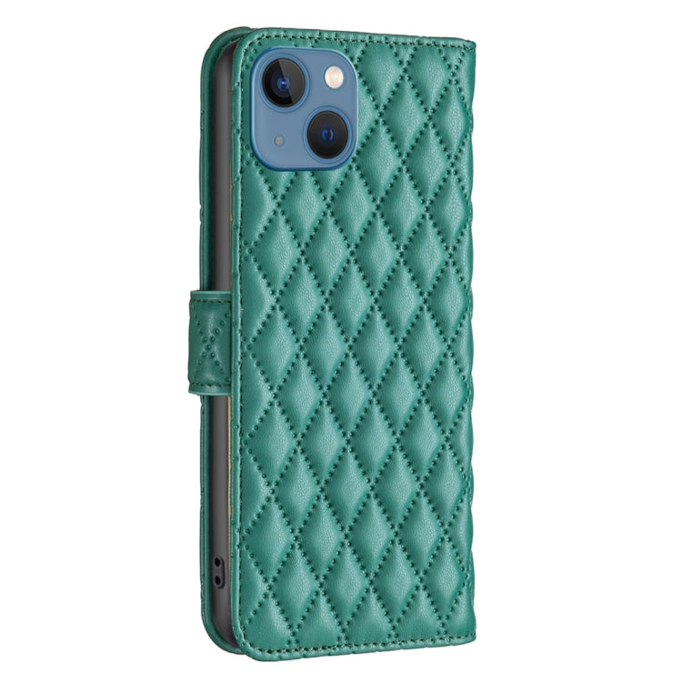 For iPhone 13 Diamond Lattice Wallet Leather Flip Phone Case