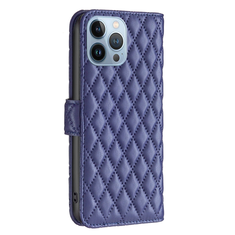 For iPhone 13 Pro Diamond Lattice Wallet Leather Flip Phone Case