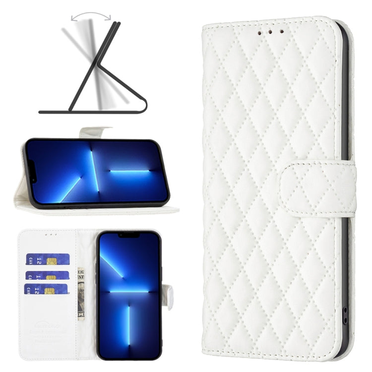 For iPhone 13 Pro Max Diamond Lattice Wallet Leather Flip Phone Case