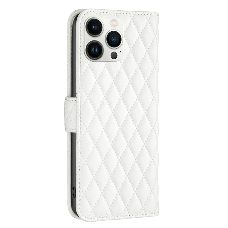For iPhone 13 Pro Max Diamond Lattice Wallet Leather Flip Phone Case