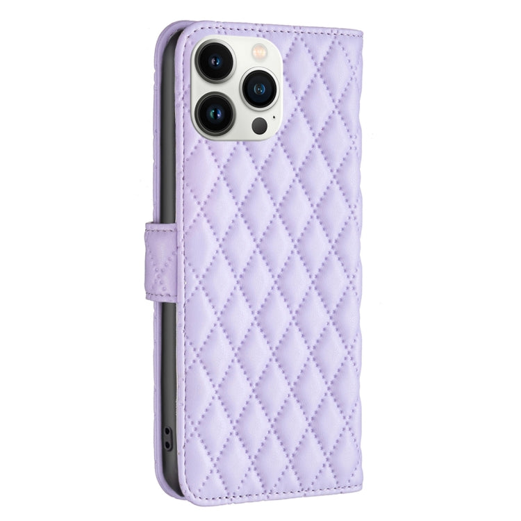 For iPhone 13 Pro Max Diamond Lattice Wallet Leather Flip Phone Case