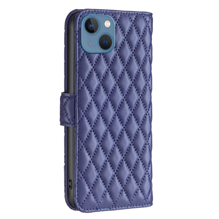 For iPhone 13 mini Diamond Lattice Wallet Leather Flip Phone Case
