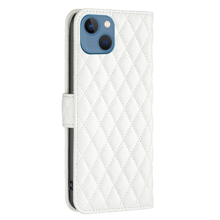 For iPhone 13 mini Diamond Lattice Wallet Leather Flip Phone Case