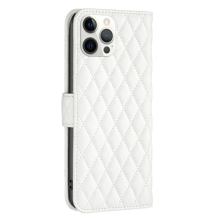 For iPhone 12 Pro Max Diamond Lattice Wallet Leather Flip Phone Case