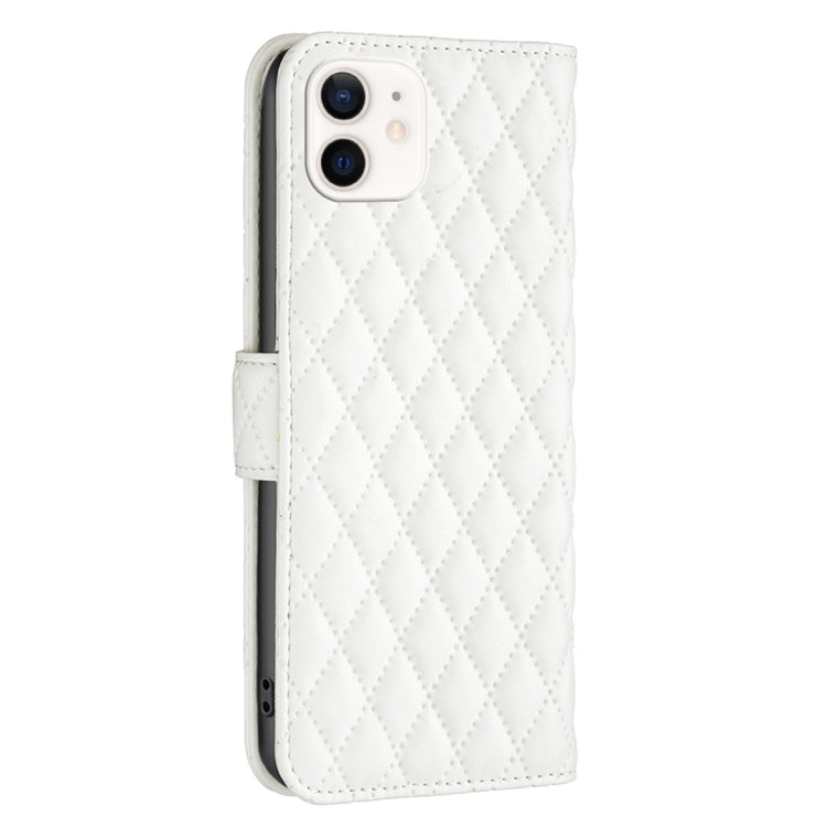 For iPhone 12 mini Diamond Lattice Wallet Leather Flip Phone Case