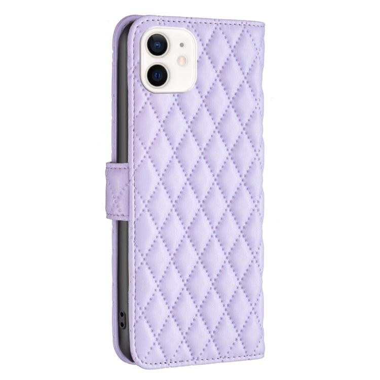 For iPhone 12 mini Diamond Lattice Wallet Leather Flip Phone Case