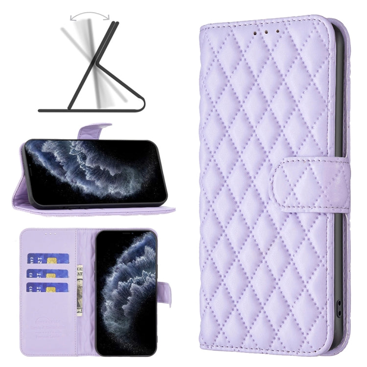 For iPhone 11 Pro Diamond Lattice Wallet Leather Flip Phone Case