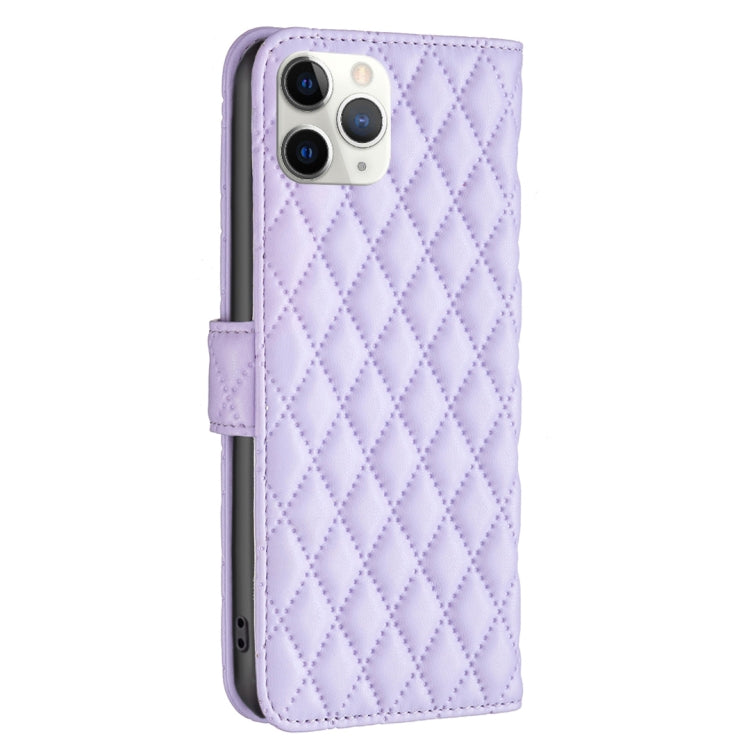 For iPhone 11 Pro Diamond Lattice Wallet Leather Flip Phone Case