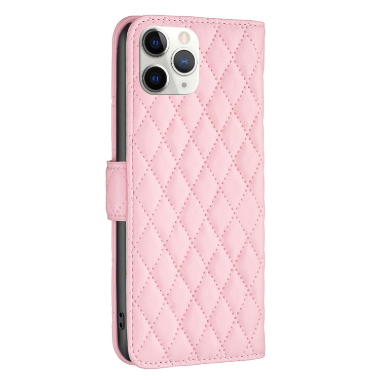 For iPhone 11 Pro Max Diamond Lattice Wallet Leather Flip Phone Case