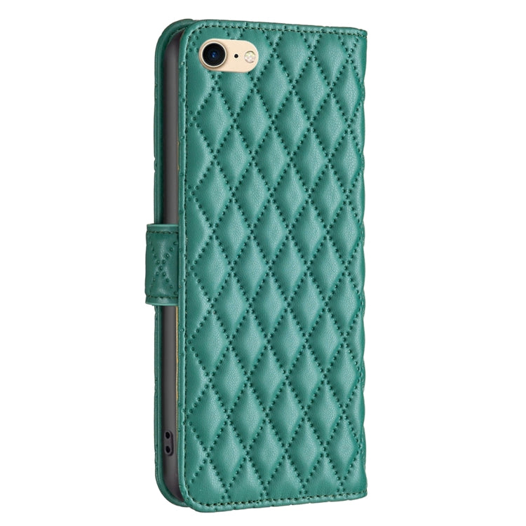 For iPhone SE 2022 / SE 2020 / 8 / 7 Diamond Lattice Wallet Leather Flip Phone Case