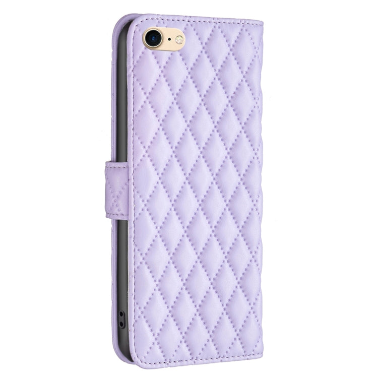 For iPhone SE 2022 / SE 2020 / 8 / 7 Diamond Lattice Wallet Leather Flip Phone Case