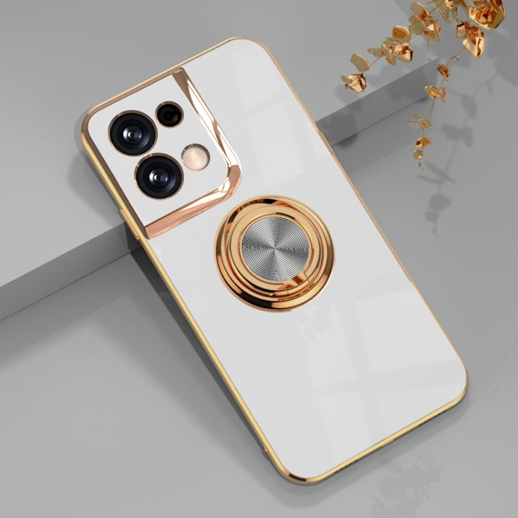For OPPO Reno8 Pro Electroplated Silicone Phone Case with Ring