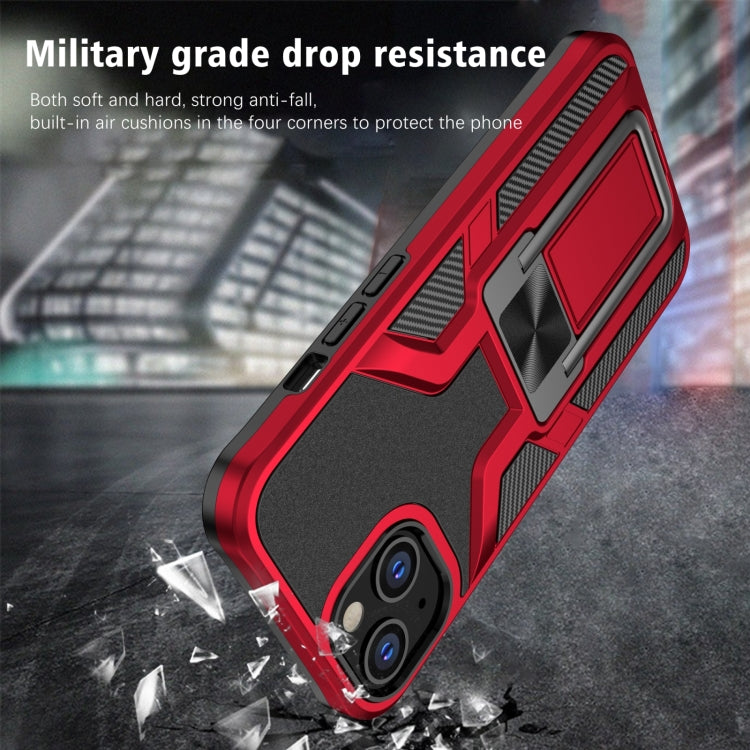 For iPhone 14 Armor 2 in 1 PC + TPU Magnetic Shockproof Case with Foldable Holder