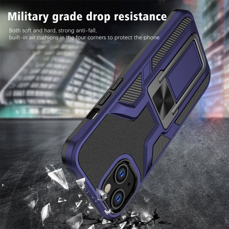 For iPhone 14 Armor 2 in 1 PC + TPU Magnetic Shockproof Case with Foldable Holder