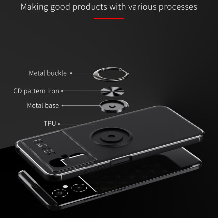 For Xiaomi Poco M4 5G Metal Ring Holder TPU Phone Case