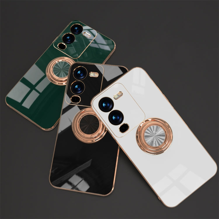 For vivo S15 Electroplated Silicone Phone Case with Ring