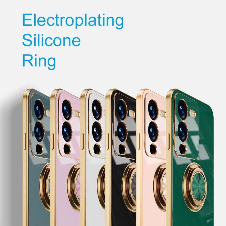 For vivo S15 Electroplated Silicone Phone Case with Ring