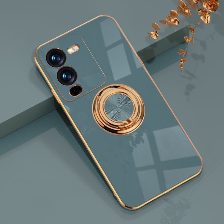 For vivo S15 Pro Electroplated Silicone Phone Case with Ring