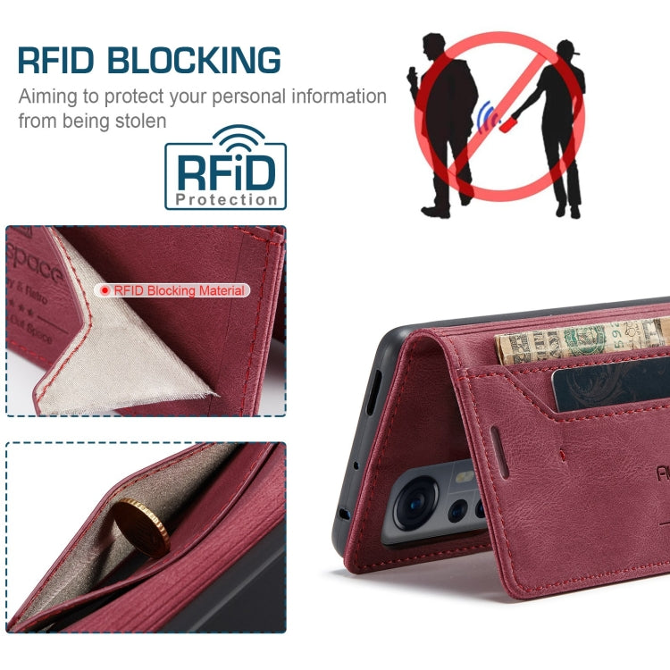 For Xiaomi 12 / 12X AutSpace A01 Retro Skin-feel Crazy Horse RFID Leather Phone Case