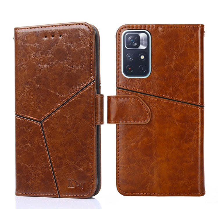 For Xiaomi Redmi Note11 5G / Poco M4 Pro 5G Geometric Stitching Horizontal Flip Leather Phone Case