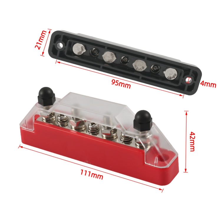A7472 1 Pair 7 Way Power Distribution Block Terminal Studs with 4 Fixing Screws
