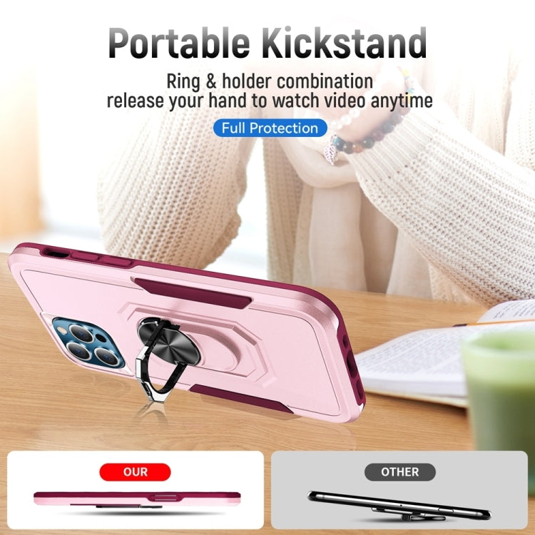 For iPhone 14 Pro Ring Kickstand Heavy Duty Shockproof Phone Case