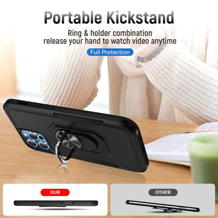 For iPhone 14 Pro Ring Kickstand Heavy Duty Shockproof Phone Case