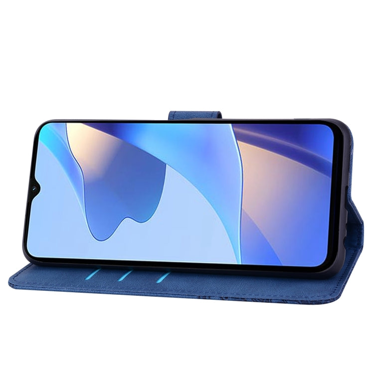 For OPPO A16 Geometric Mandala Embossed Leather Phone Case