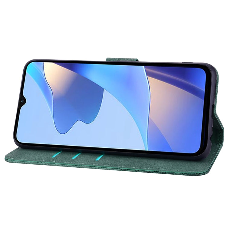 For OPPO A16 Geometric Mandala Embossed Leather Phone Case