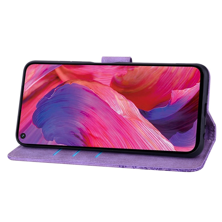 For OPPO A74 / A54 5G Geometric Mandala Embossed Leather Phone Case