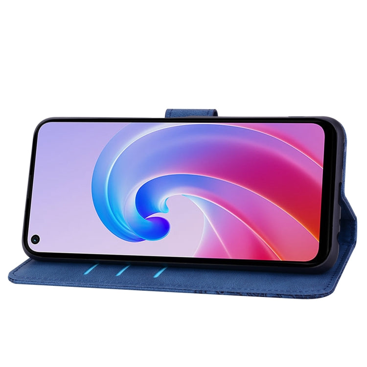 For OPPO A96 Geometric Mandala Embossed Leather Phone Case