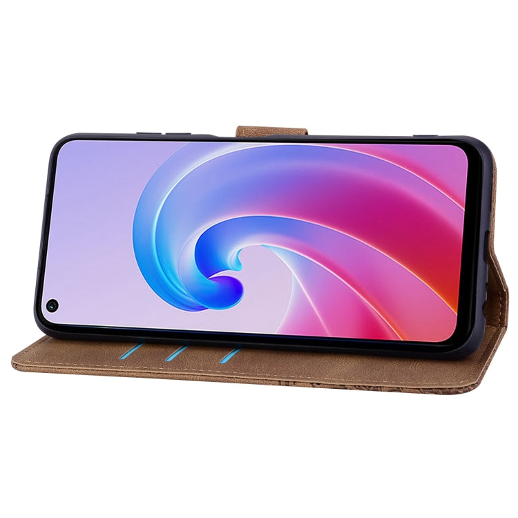 For OPPO A96 Geometric Mandala Embossed Leather Phone Case