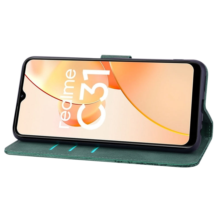 For OPPO Realme C31 Geometric Mandala Embossed Leather Phone Case