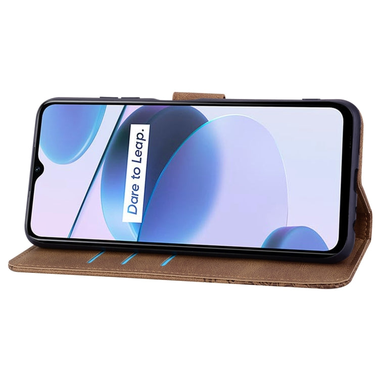 For OPPO Realme C35 Geometric Mandala Embossed Leather Phone Case