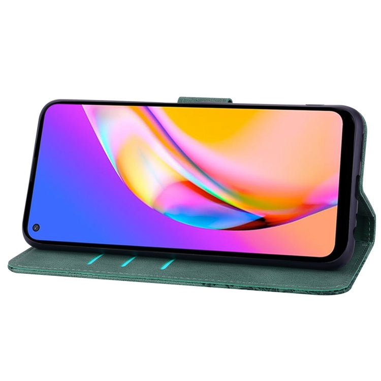 For OPPO Reno7 5G / Find X5 Lite Geometric Mandala Embossed Leather Phone Case