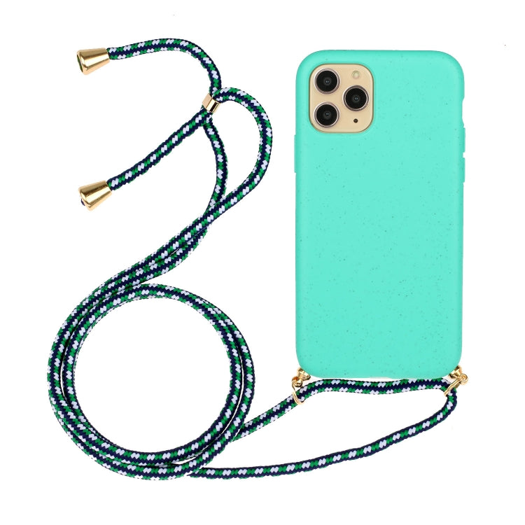 Wheat Straw Material + TPU Protective Case with Lanyard For iPhone 14 Pro Max