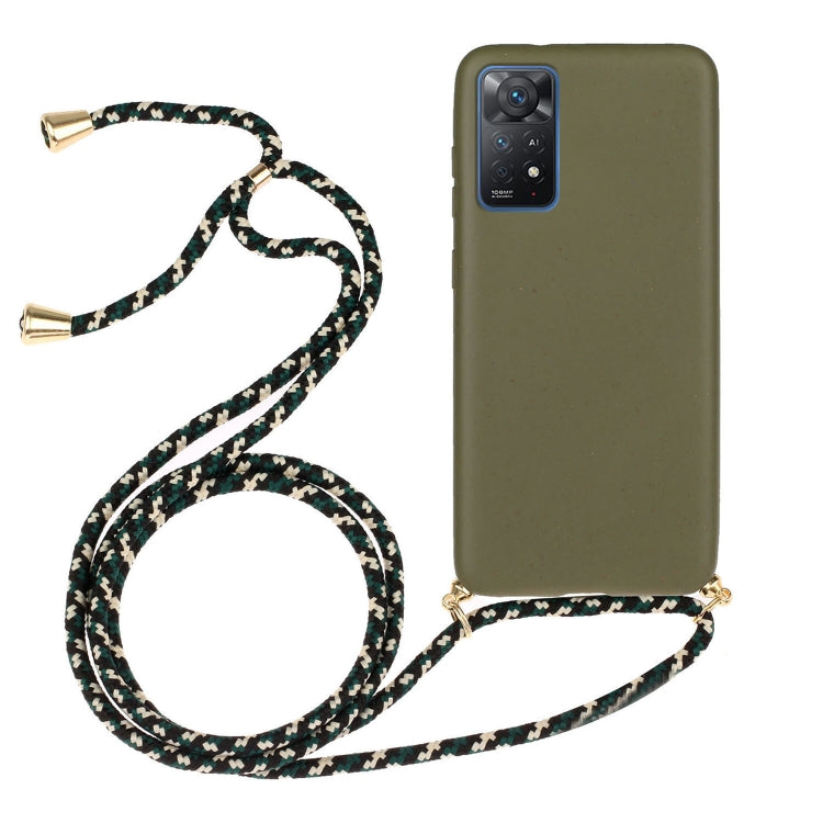 For Xiaomi Redmi Note 11 Pro International Edition Wheat Straw Material + TPU Protective Case with Lanyard