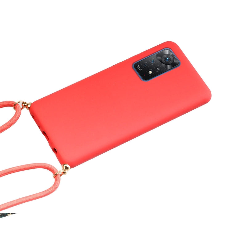 For Xiaomi Redmi Note 11 Pro International Edition Wheat Straw Material + TPU Protective Case with Lanyard