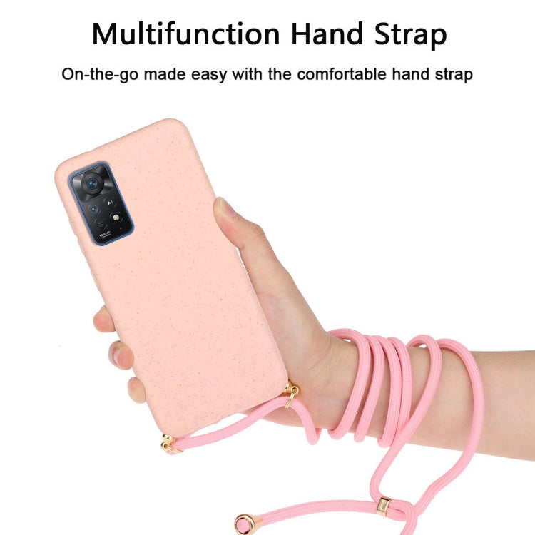 For Xiaomi Redmi Note 11 Pro International Edition Wheat Straw Material + TPU Protective Case with Lanyard