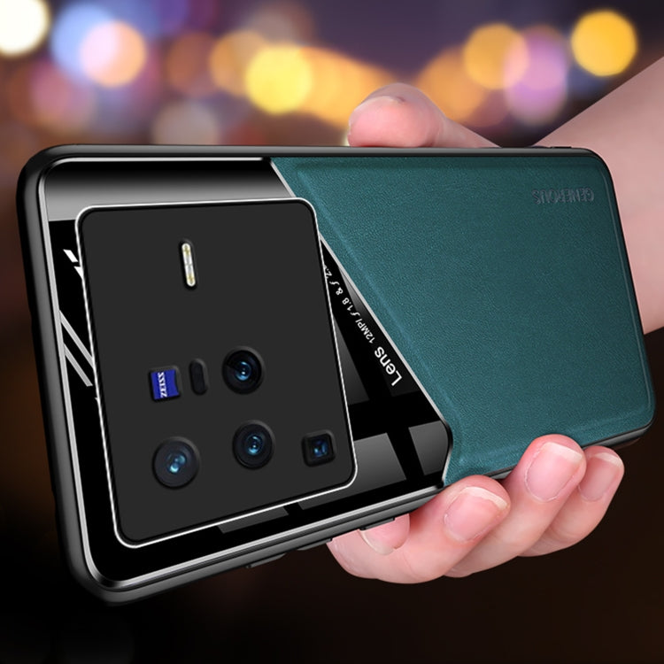 For vivo X80 Pro All-inclusive Leather + Organic Glass Phone Case