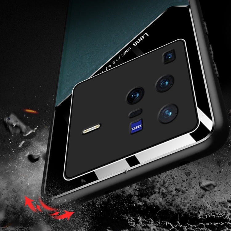 For vivo X80 Pro All-inclusive Leather + Organic Glass Phone Case