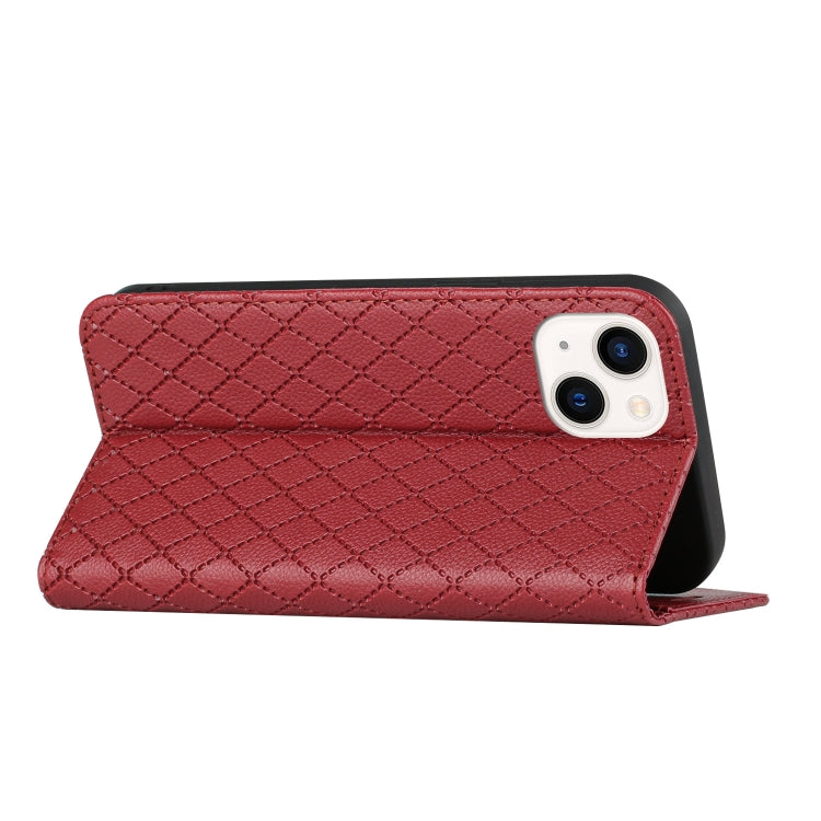 For iPhone 13 S11 RFID Diamond Lattice Flip Leather Phone Case